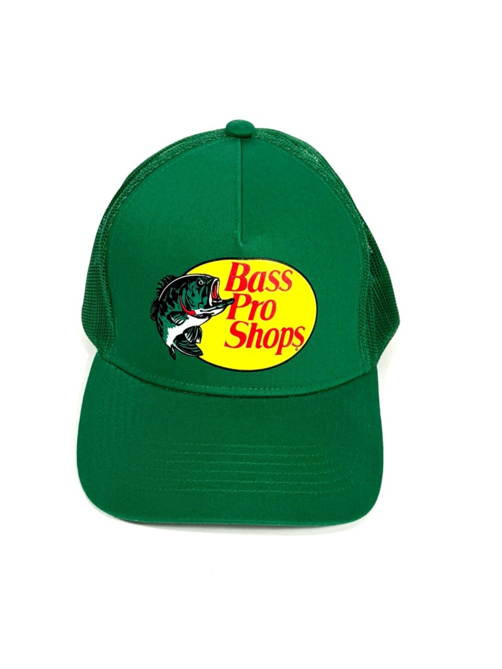 Bass Pro Shops Hat Green Trucker Snapback Mesh Cap Fishing Outdoors Adjustable